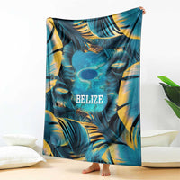 Belize Blue Hole Ocean View Blanket with Tropical Marine Design and Flag Detail