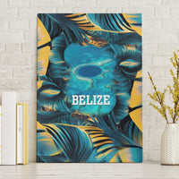 Belize Blue Hole Ocean View Canvas Wall Art with Tropical Marine Design and Flag Detail