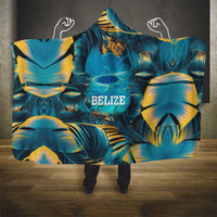 Belize Blue Hole Ocean View Hooded Blanket with Tropical Marine Design and Flag Detail