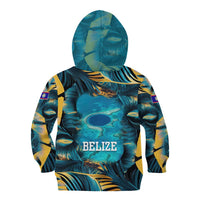 Belize Blue Hole Ocean View Kid Hoodie with Tropical Marine Design and Flag Detail
