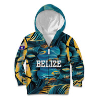 Belize Blue Hole Ocean View Kid Hoodie with Tropical Marine Design and Flag Detail
