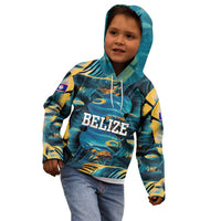 Belize Blue Hole Ocean View Kid Hoodie with Tropical Marine Design and Flag Detail