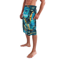 Belize Blue Hole Ocean View Lavalava with Tropical Marine Design and Flag Detail