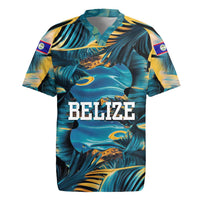 Belize Blue Hole Ocean View Rugby Jersey with Tropical Marine Design and Flag Detail
