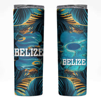 Belize Blue Hole Ocean View Skinny Tumbler with Tropical Marine Design and Flag Detail