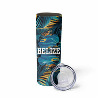 Belize Blue Hole Ocean View Skinny Tumbler with Tropical Marine Design and Flag Detail