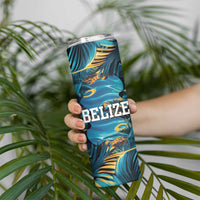 Belize Blue Hole Ocean View Skinny Tumbler with Tropical Marine Design and Flag Detail