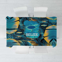 Belize Blue Hole Ocean View Tablecloth with Tropical Marine Design and Flag Detail