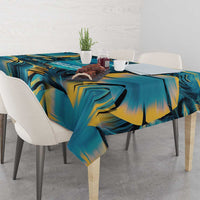 Belize Blue Hole Ocean View Tablecloth with Tropical Marine Design and Flag Detail