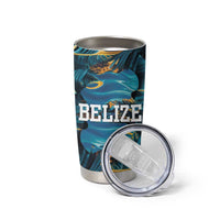 Belize Blue Hole Ocean View Tumbler Cup with Tropical Marine Design and Flag Detail