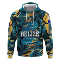 Belize Blue Hole Ocean View Zip Hoodie with Tropical Marine Design and Flag Detail