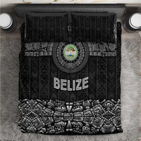 Belize Tribal Pattern Bedding Set with National Emblem and Mayan Pyramid Design