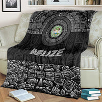 Belize Tribal Pattern Blanket with National Emblem and Mayan Pyramid Design