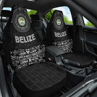 Belize Tribal Pattern Car Seat Cover with National Emblem and Mayan Pyramid Design