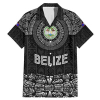 Belize Tribal Pattern Family Matching Mermaid Dress and Hawaiian Shirt with National Emblem and Mayan Pyramid Design