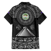 Belize Tribal Pattern Family Matching Short Sleeve Bodycon Dress and Hawaiian Shirt with National Emblem and Mayan Pyramid Design