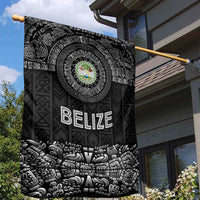 Belize Tribal Pattern Garden Flag with National Emblem and Mayan Pyramid Design