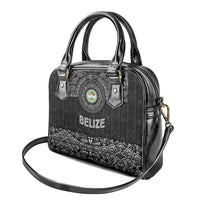 Belize Tribal Pattern Shoulder Handbag with National Emblem and Mayan Pyramid Design