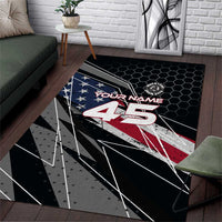 Custom American Flag Racing Area Rug Dirt Bike Motocross Racewear Hexagon and Lightning - Wonder Print Shop