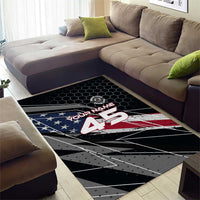 Custom American Flag Racing Area Rug Dirt Bike Motocross Racewear Hexagon and Lightning - Wonder Print Shop