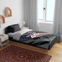 Custom American Flag Racing Bedding Set Dirt Bike Motocross Racewear Hexagon and Lightning - Wonder Print Shop