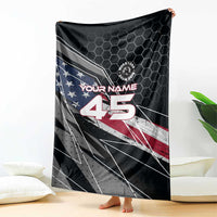 Custom American Flag Racing Blanket Dirt Bike Motocross Racewear Hexagon and Lightning - Wonder Print Shop