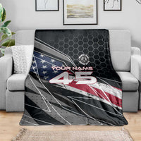 Custom American Flag Racing Blanket Dirt Bike Motocross Racewear Hexagon and Lightning - Wonder Print Shop
