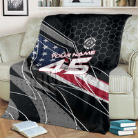 Custom American Flag Racing Blanket Dirt Bike Motocross Racewear Hexagon and Lightning - Wonder Print Shop
