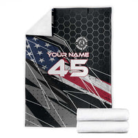 Custom American Flag Racing Blanket Dirt Bike Motocross Racewear Hexagon and Lightning - Wonder Print Shop