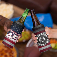 Custom American Flag Racing 4 in 1 Can Cooler Tumbler Dirt Bike Motocross Racewear Hexagon and Lightning - Wonder Print Shop