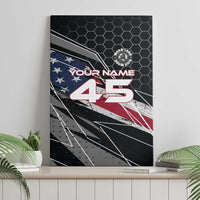 Custom American Flag Racing Canvas Wall Art Dirt Bike Motocross Racewear Hexagon and Lightning - Wonder Print Shop