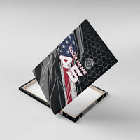 Custom American Flag Racing Canvas Wall Art Dirt Bike Motocross Racewear Hexagon and Lightning - Wonder Print Shop