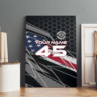 Custom American Flag Racing Canvas Wall Art Dirt Bike Motocross Racewear Hexagon and Lightning - Wonder Print Shop