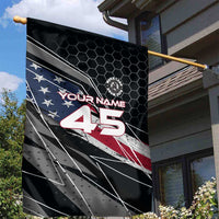 Custom American Flag Racing Garden Flag Dirt Bike Motocross Racewear Hexagon and Lightning - Wonder Print Shop