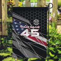 Custom American Flag Racing Garden Flag Dirt Bike Motocross Racewear Hexagon and Lightning - Wonder Print Shop