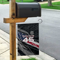 Custom American Flag Racing Garden Flag Dirt Bike Motocross Racewear Hexagon and Lightning - Wonder Print Shop