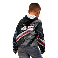 Custom American Flag Racing Kid Hoodie Dirt Bike Motocross Racewear Hexagon and Lightning - Wonder Print Shop