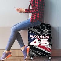 Custom American Flag Racing Luggage Cover Dirt Bike Motocross Racewear Hexagon and Lightning - Wonder Print Shop