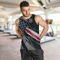 Custom American Flag Racing Men Tank Top Dirt Bike Motocross Racewear Hexagon and Lightning - Wonder Print Shop