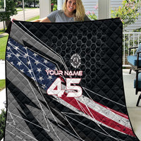 Custom American Flag Racing Quilt Dirt Bike Motocross Racewear Hexagon and Lightning - Wonder Print Shop