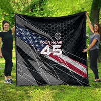 Custom American Flag Racing Quilt Dirt Bike Motocross Racewear Hexagon and Lightning - Wonder Print Shop