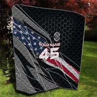 Custom American Flag Racing Quilt Dirt Bike Motocross Racewear Hexagon and Lightning - Wonder Print Shop