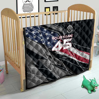 Custom American Flag Racing Quilt Dirt Bike Motocross Racewear Hexagon and Lightning - Wonder Print Shop