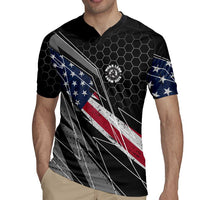 Custom American Flag Racing Rugby Jersey Dirt Bike Motocross Racewear Hexagon and Lightning - Wonder Print Shop