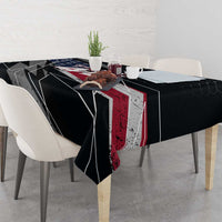 Custom American Flag Racing Tablecloth Dirt Bike Motocross Racewear Hexagon and Lightning - Wonder Print Shop