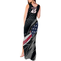 Custom American Flag Racing Tank Maxi Dress Dirt Bike Motocross Racewear Hexagon and Lightning - Wonder Print Shop