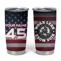 Custom American Flag Racing Tumbler Cup Dirt Bike Motocross Racewear Hexagon and Lightning - Wonder Print Shop