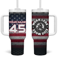 Custom American Flag Racing Tumbler With Handle Dirt Bike Motocross Racewear Hexagon and Lightning - Wonder Print Shop