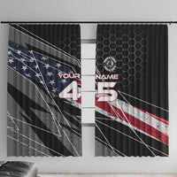 Custom American Flag Racing Window Curtain Dirt Bike Motocross Racewear Hexagon and Lightning - Wonder Print Shop