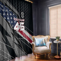 Custom American Flag Racing Window Curtain Dirt Bike Motocross Racewear Hexagon and Lightning - Wonder Print Shop